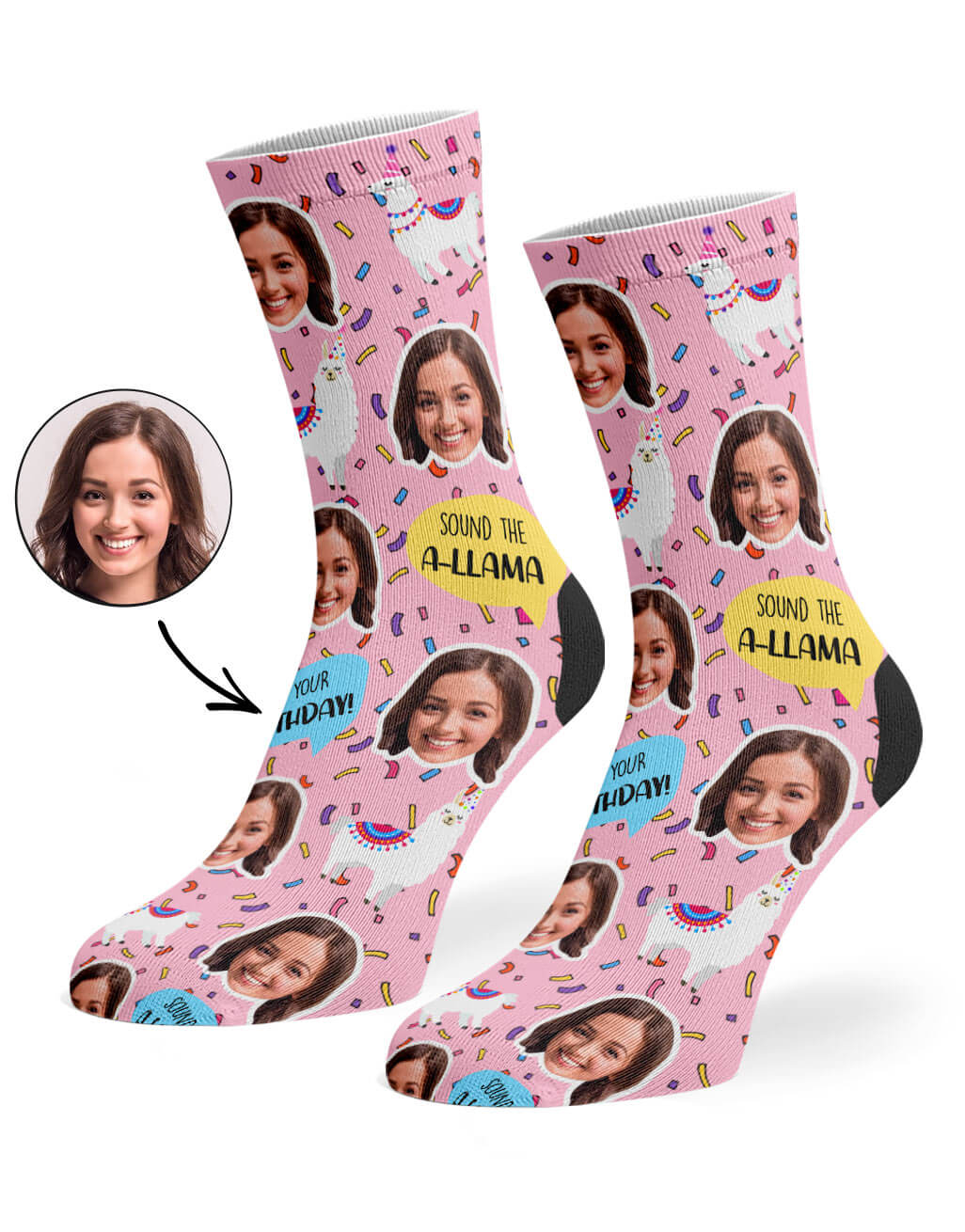 Llama Birthday Custom Socks