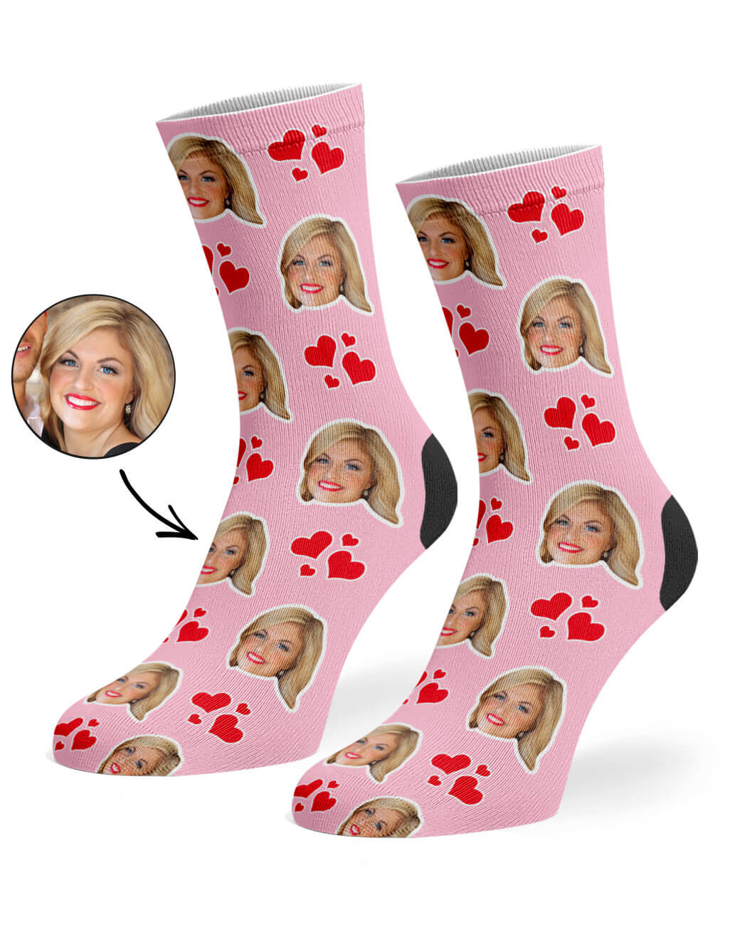 My Valentine Face Custom Socks