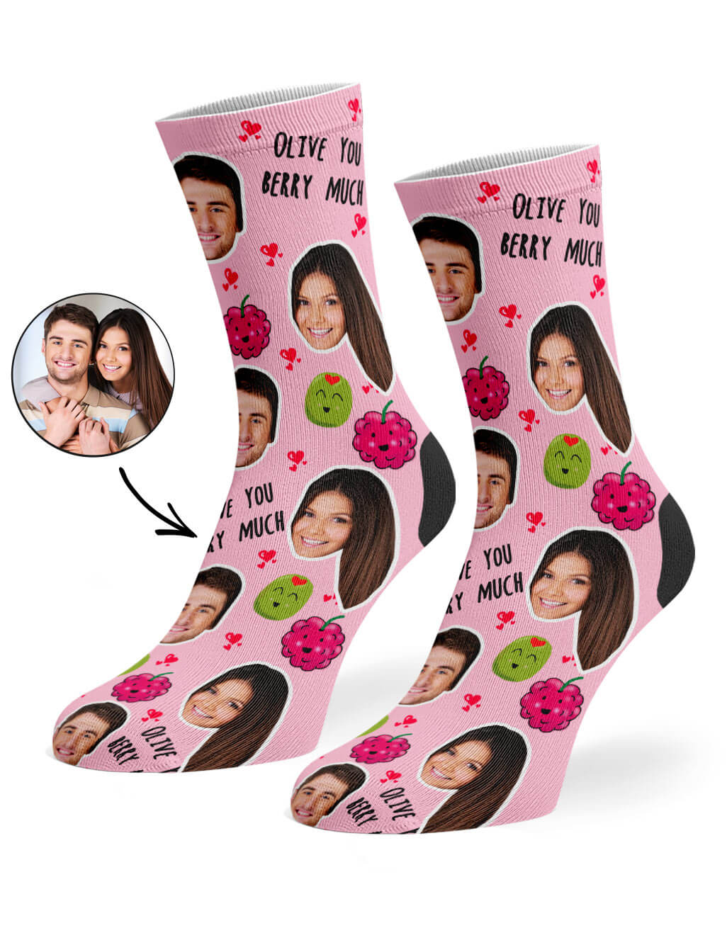 Olive You Berry Much Custom Socks