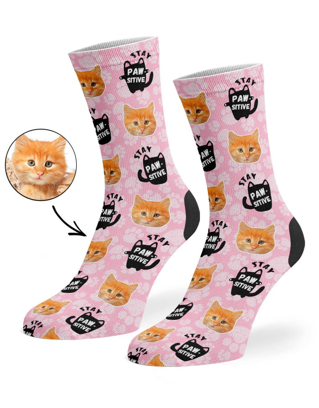 Stay Pawsitive Custom Socks