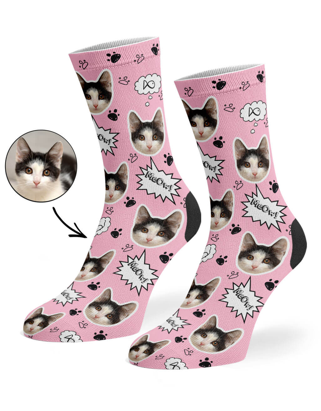Your Cat Meow Custom Socks