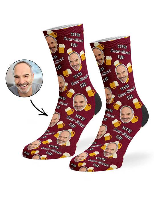 Beer-illiant Dad Custom Socks