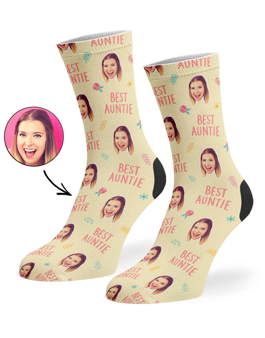 Best Auntie Floral Custom Socks