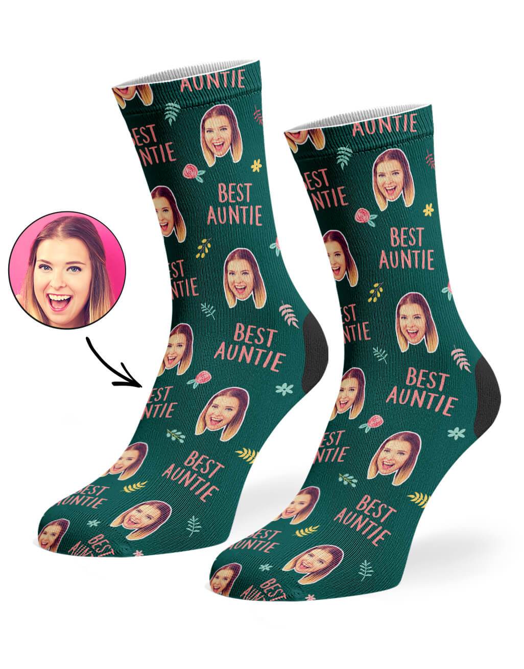 Best Auntie Floral Custom Socks