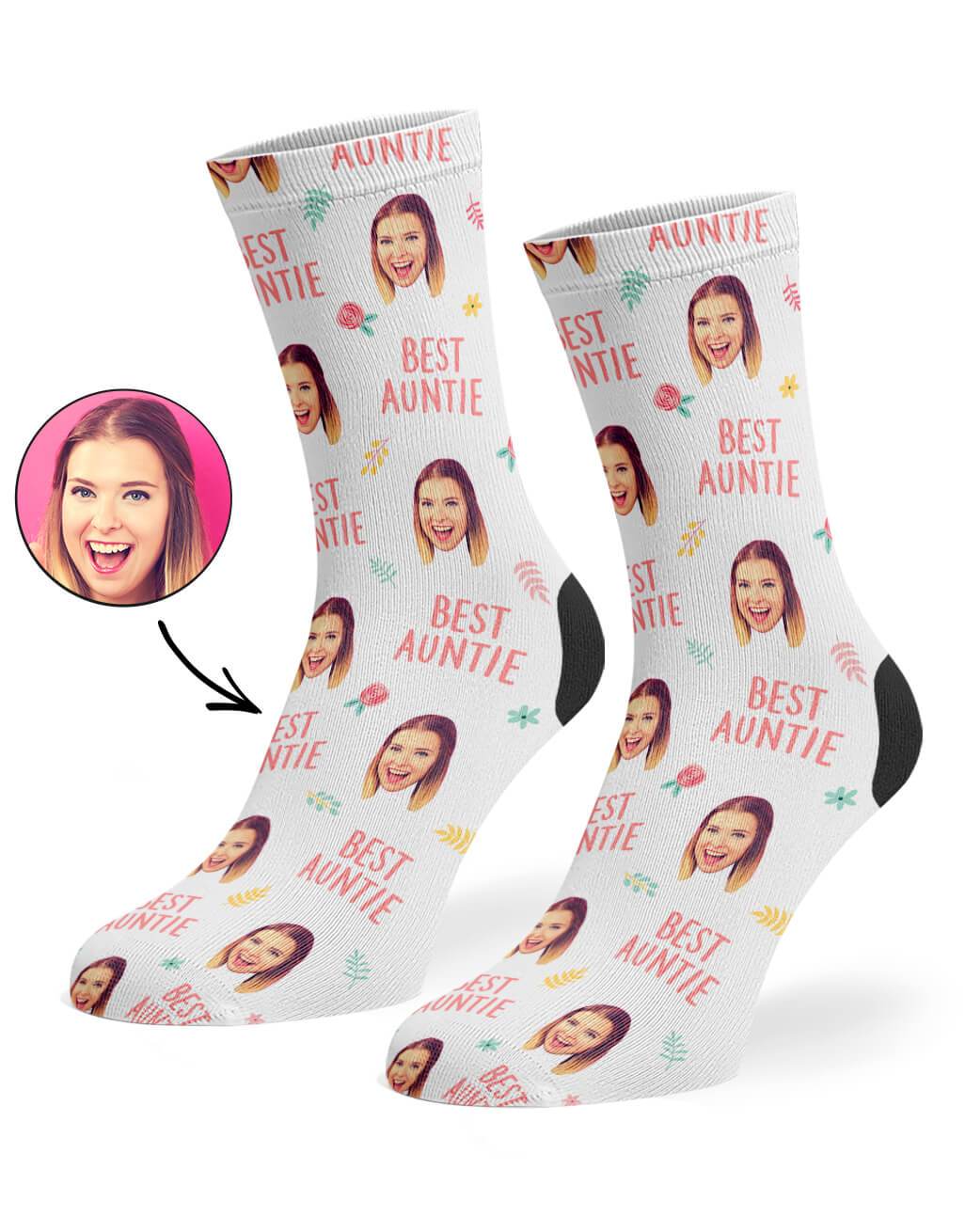 Best Auntie Floral Custom Socks