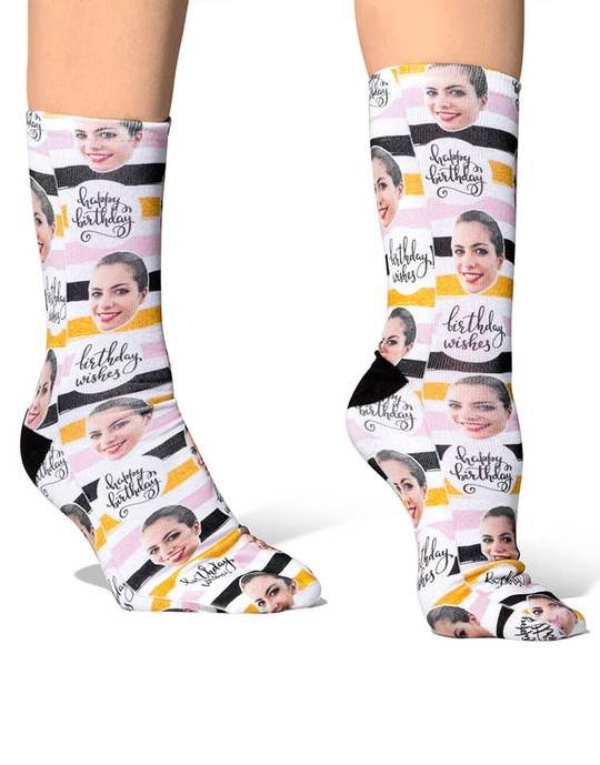 Birthday Stripe Custom Socks