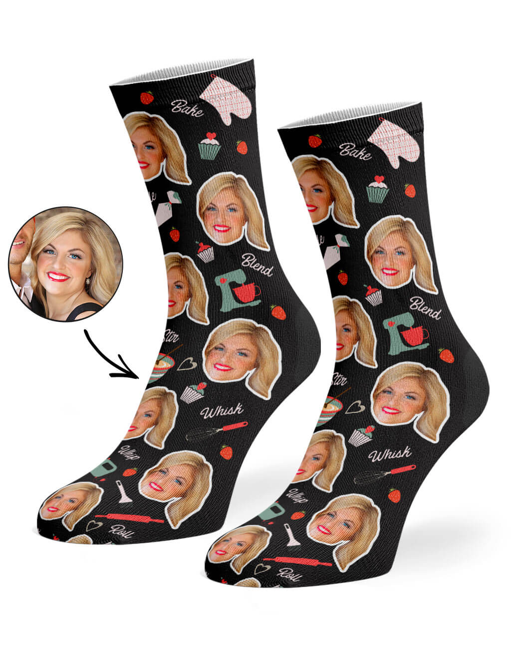 Baker Face Custom Socks