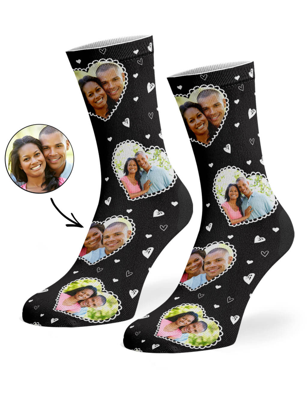 Cute Heart Collage Custom Socks