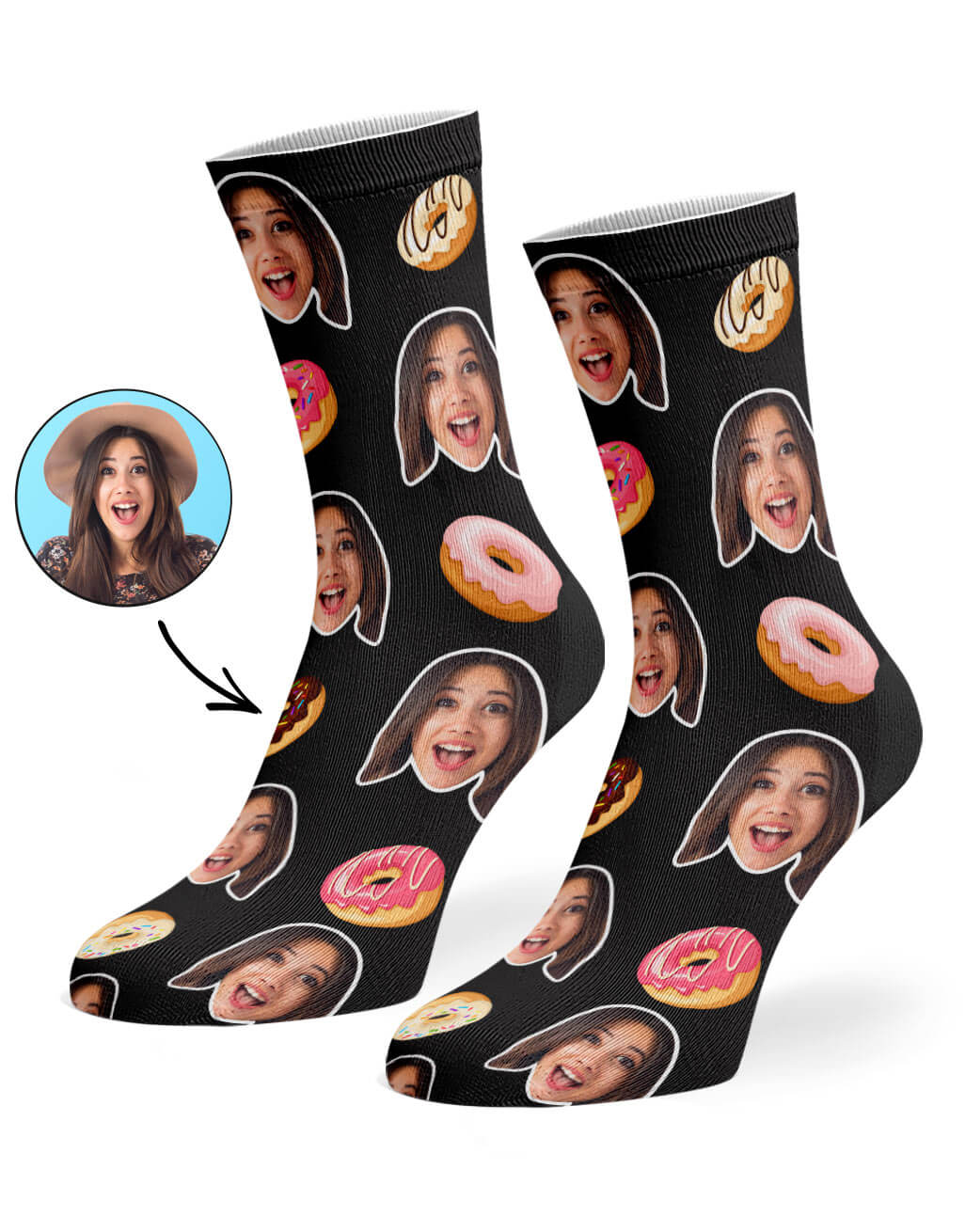 Donut Face Custom Socks