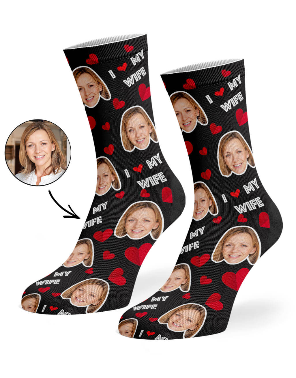 I Love My Wife Custom Socks