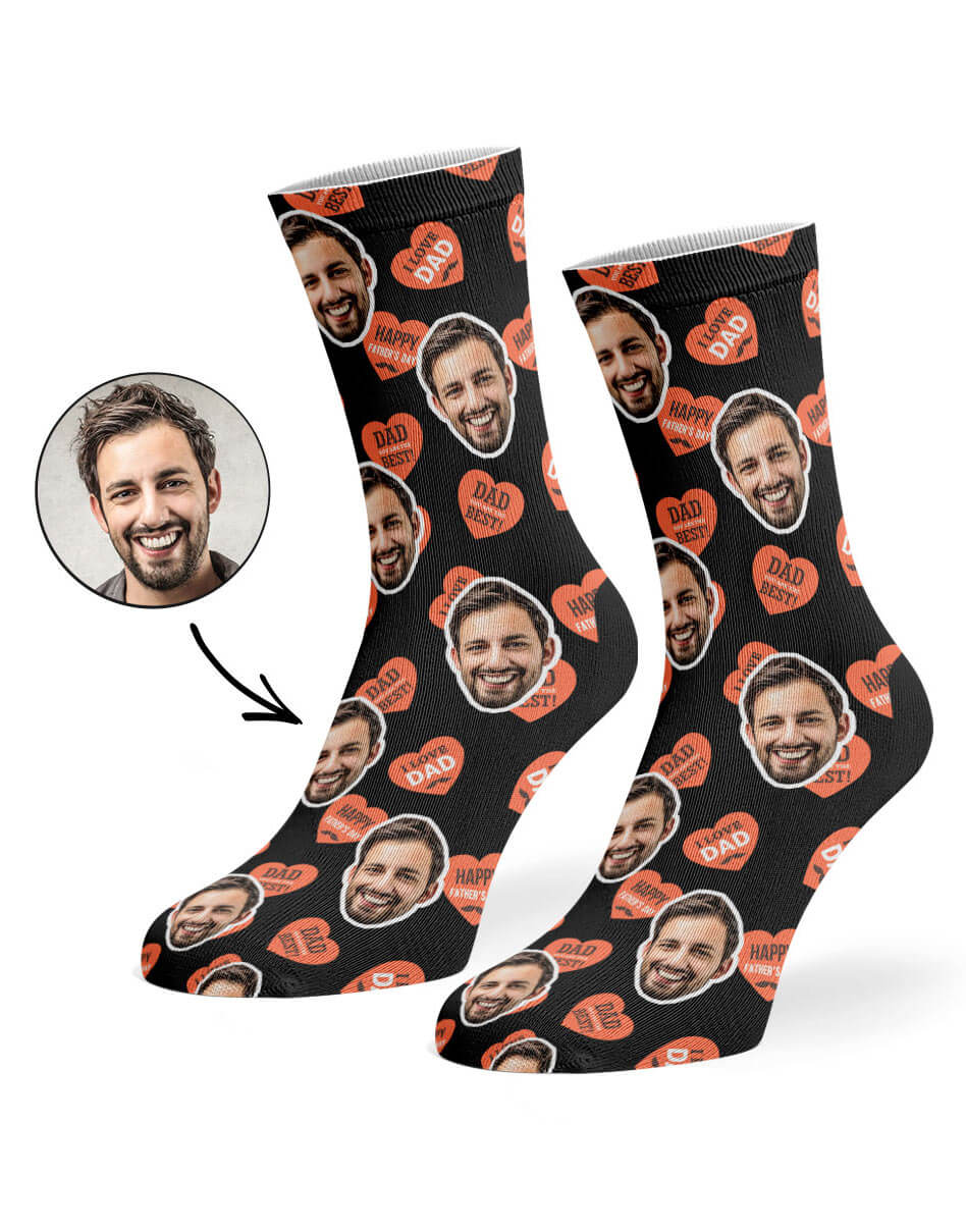 Dad Love Hearts Custom Socks