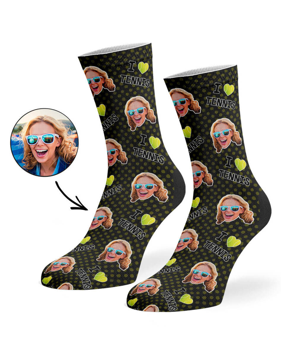 I Love Tennis Custom Socks