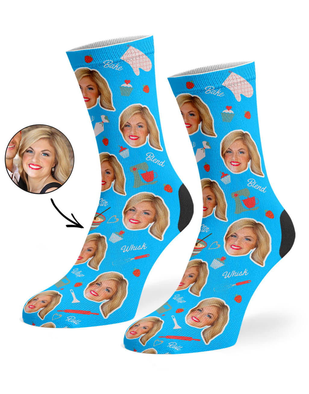 Baker Face Custom Socks