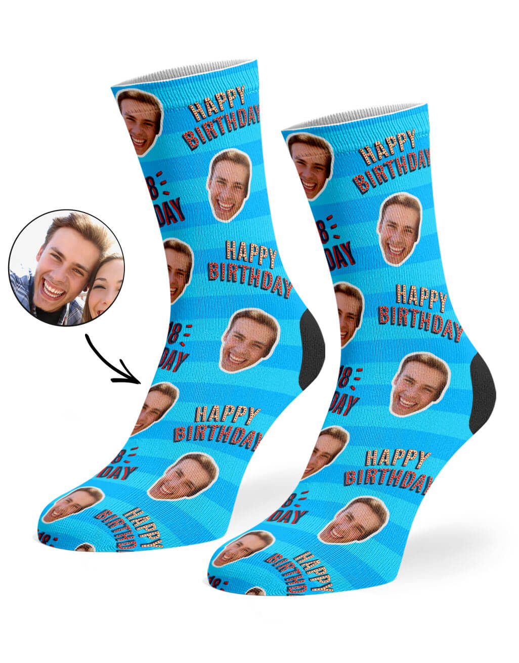 Happy 18th Birthday Custom Socks