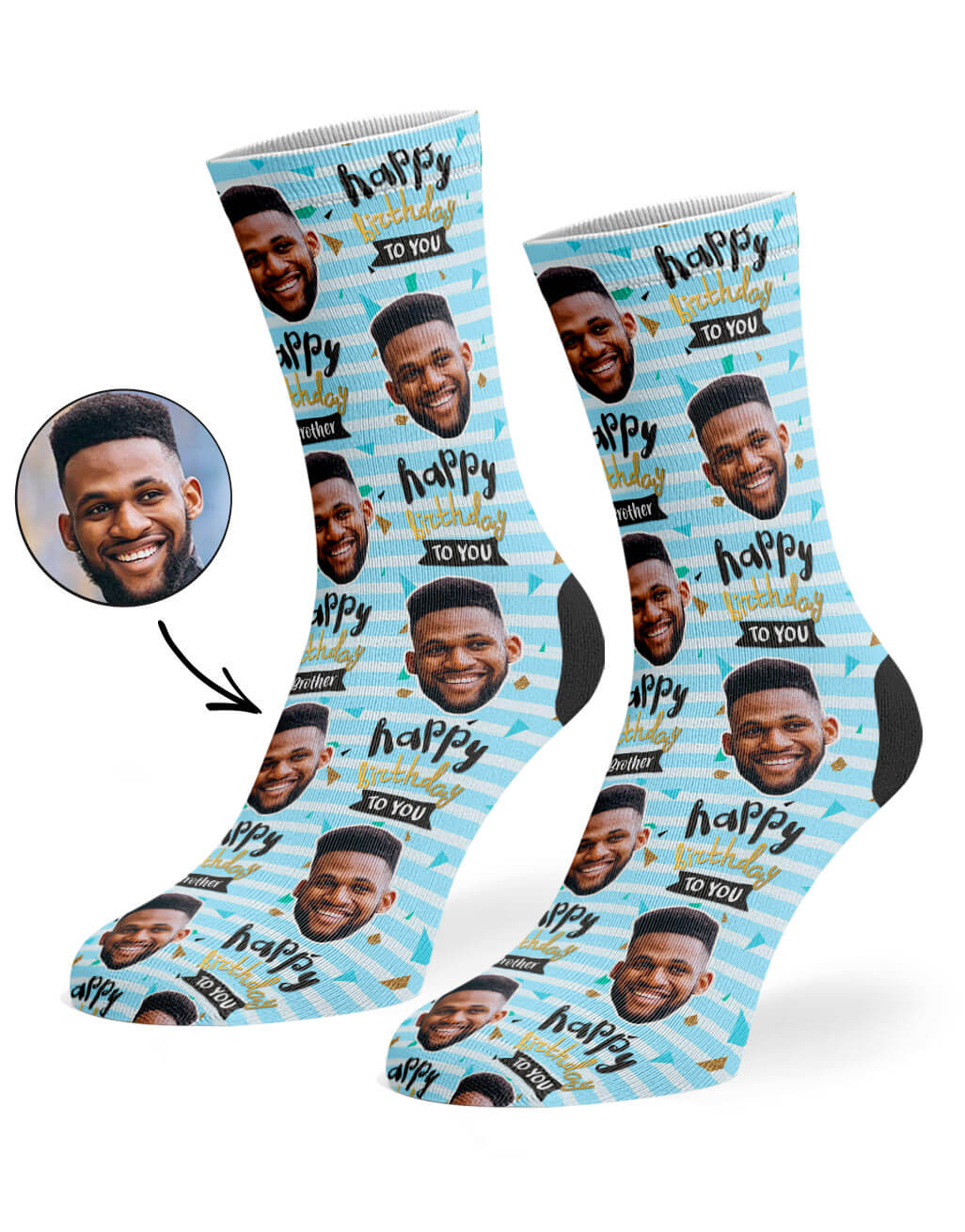 Happy Birthday Brother Custom Socks