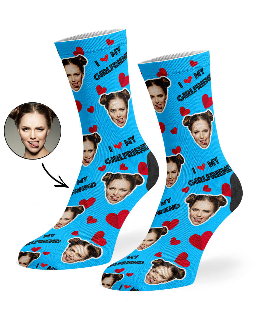 I Love My Girlfriend Custom Socks