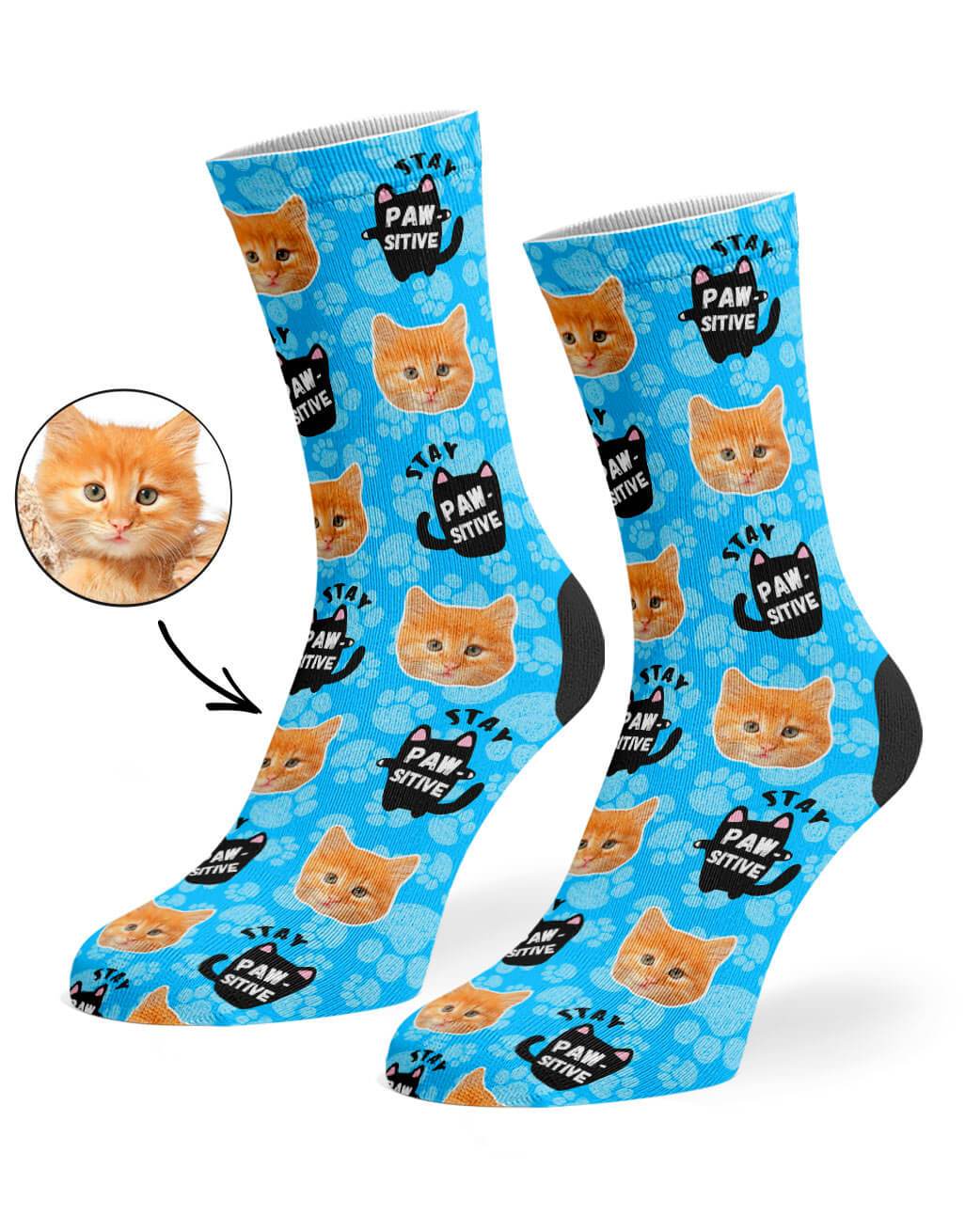 Stay Pawsitive Custom Socks