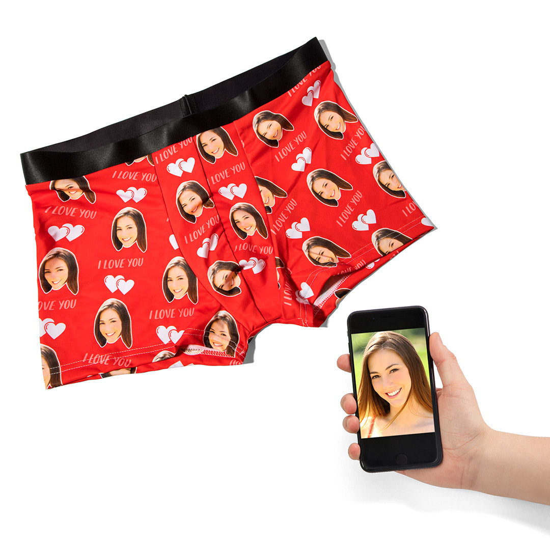 I Love you Valentines Custom Boxers