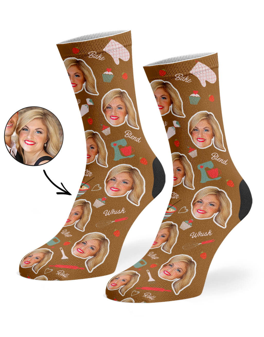 Baker Face Custom Socks