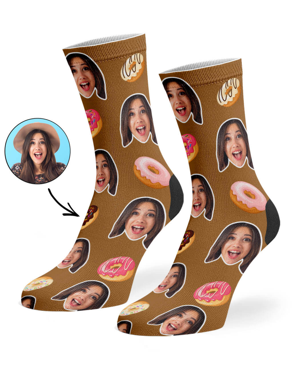 Donut Face Custom Socks