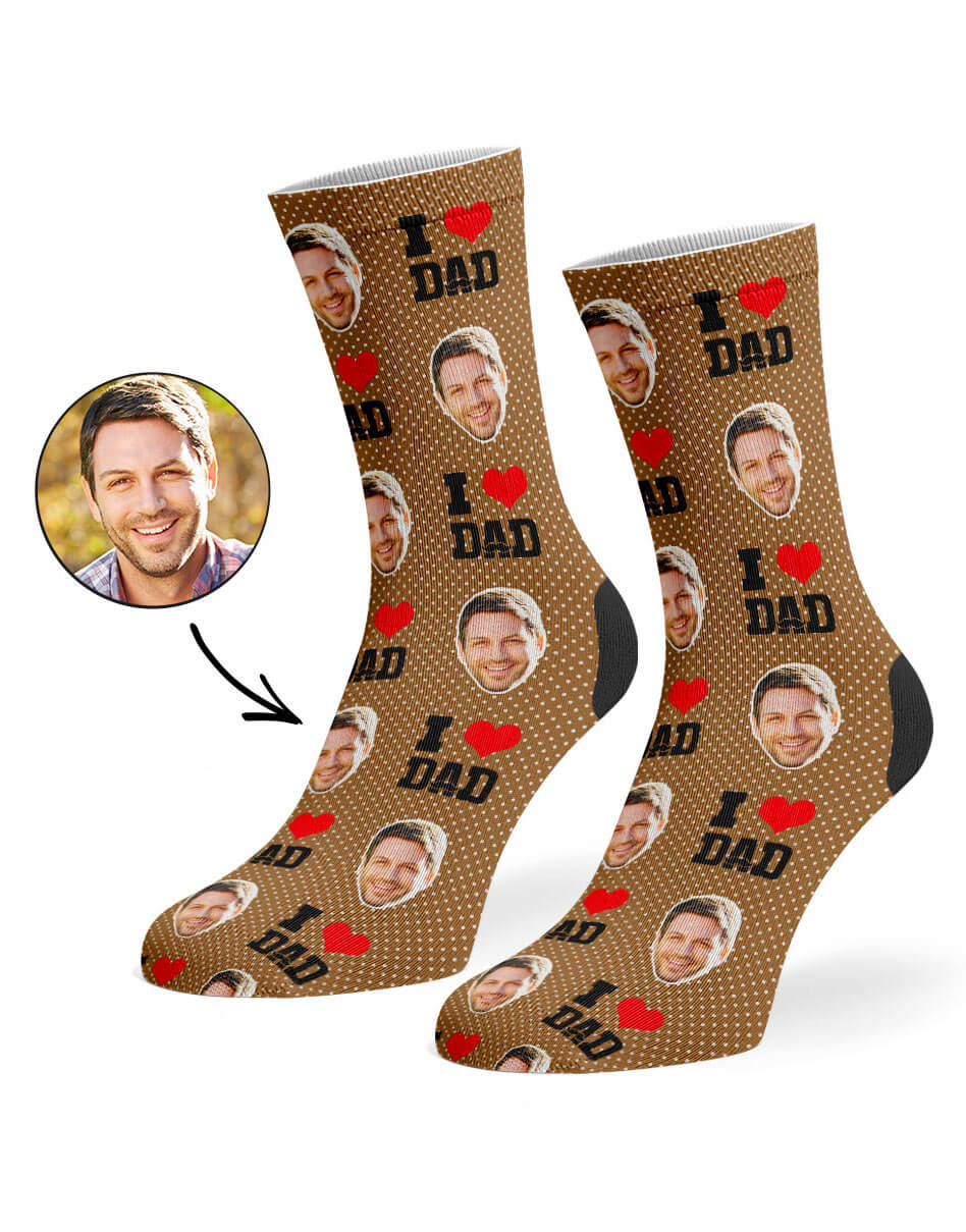 I Love Dad Custom Socks