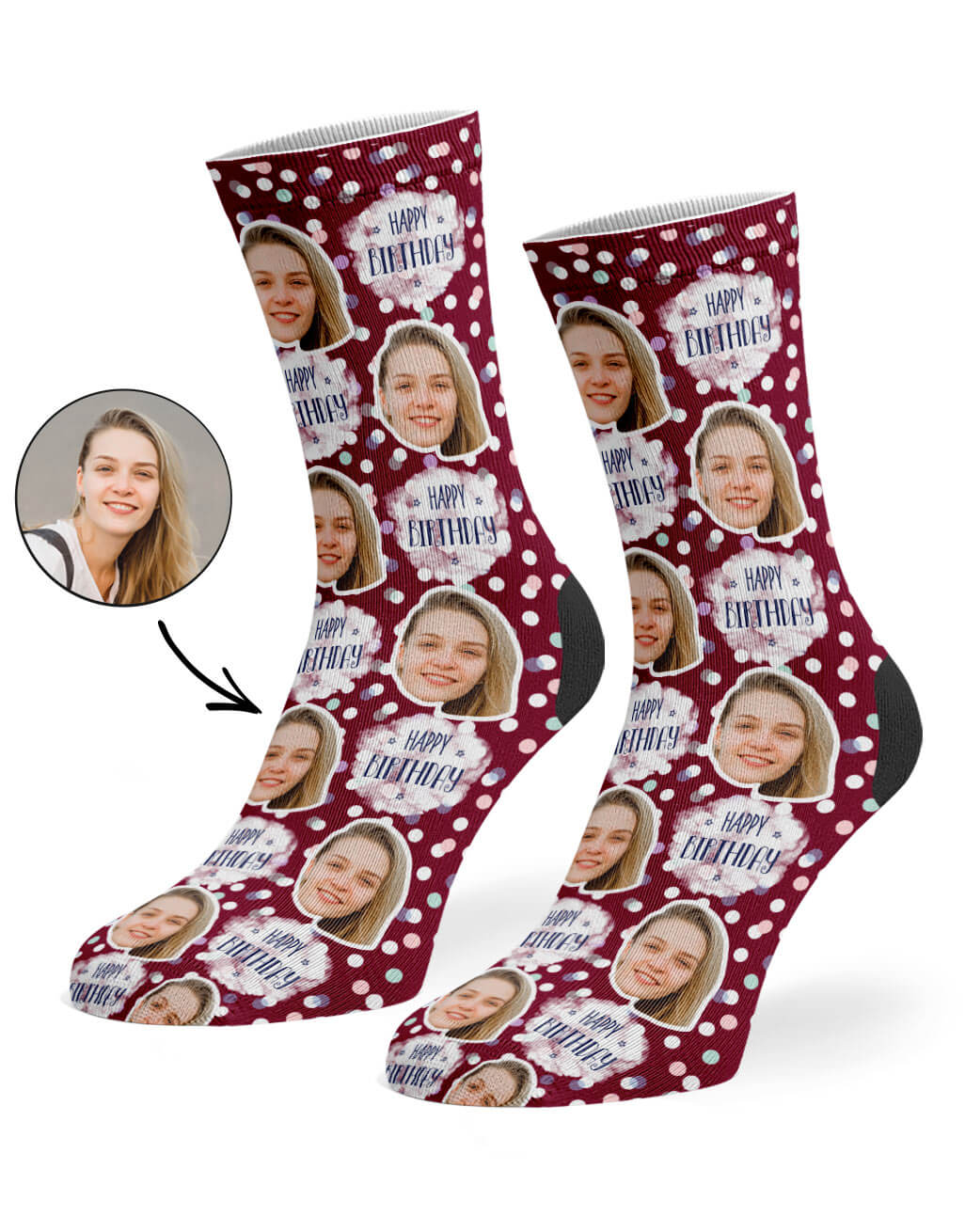 Spotty Birthday Custom Socks