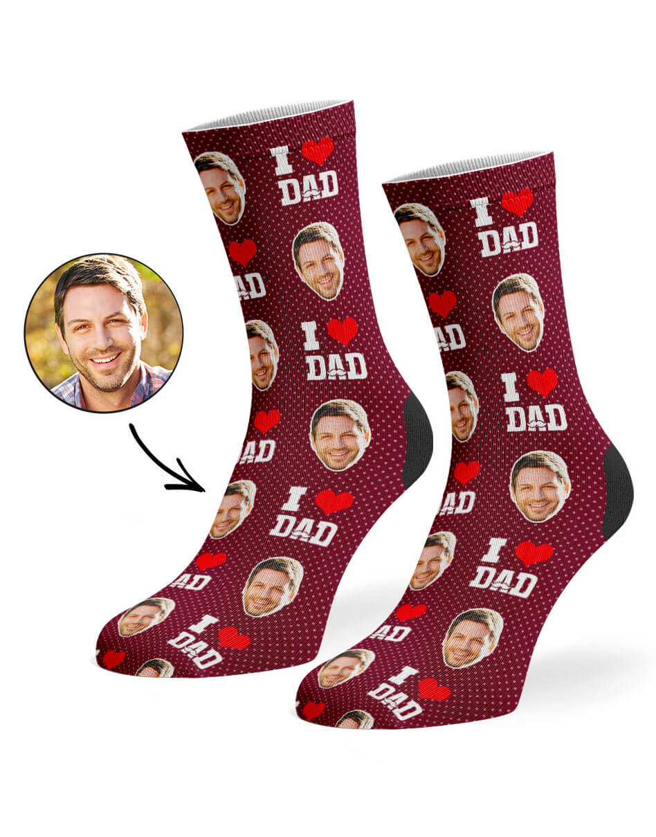 I Love Dad Custom Socks