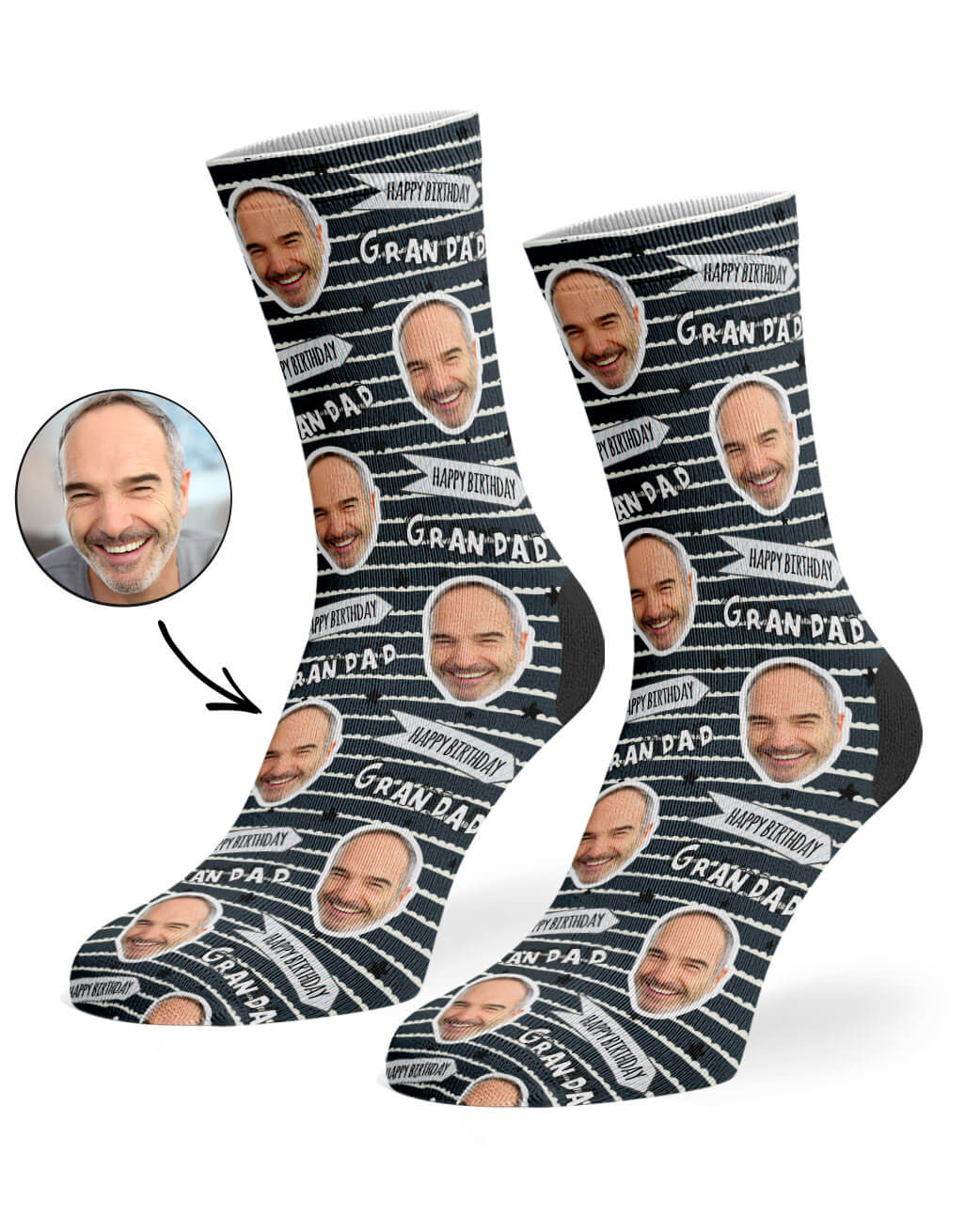 Happy Birthday Grandad Custom Socks