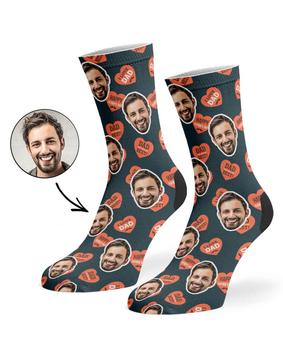 Dad Love Hearts Custom Socks