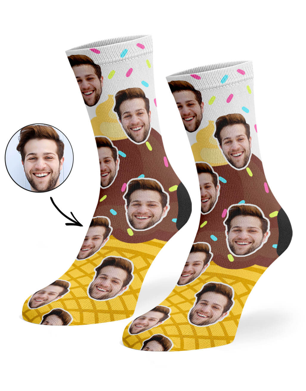 Ice Cream Custom Socks Chocolate