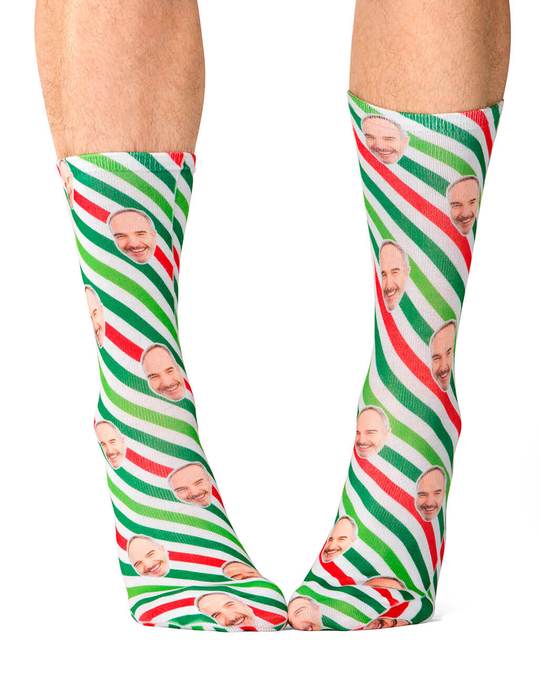 Christmas Stripes Custom Socks