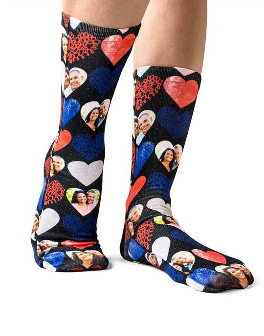 Hearts Collage Custom Socks