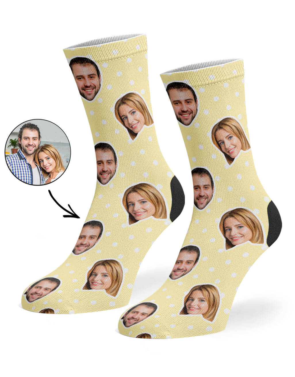 Couples Polka Face Custom Socks
