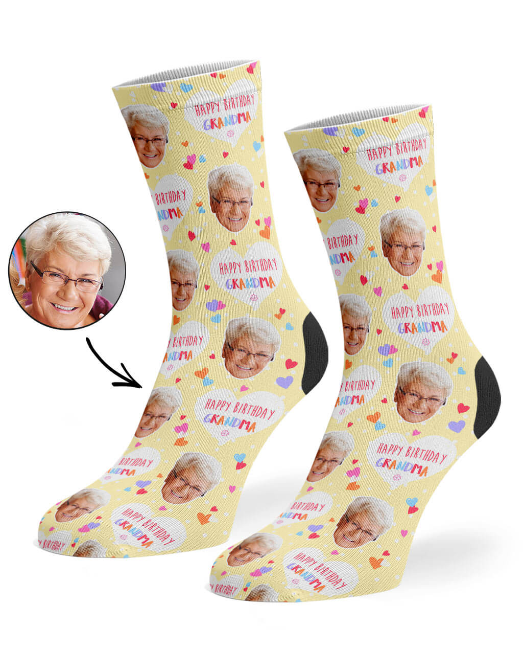 Happy Birthday Grandma Custom Socks