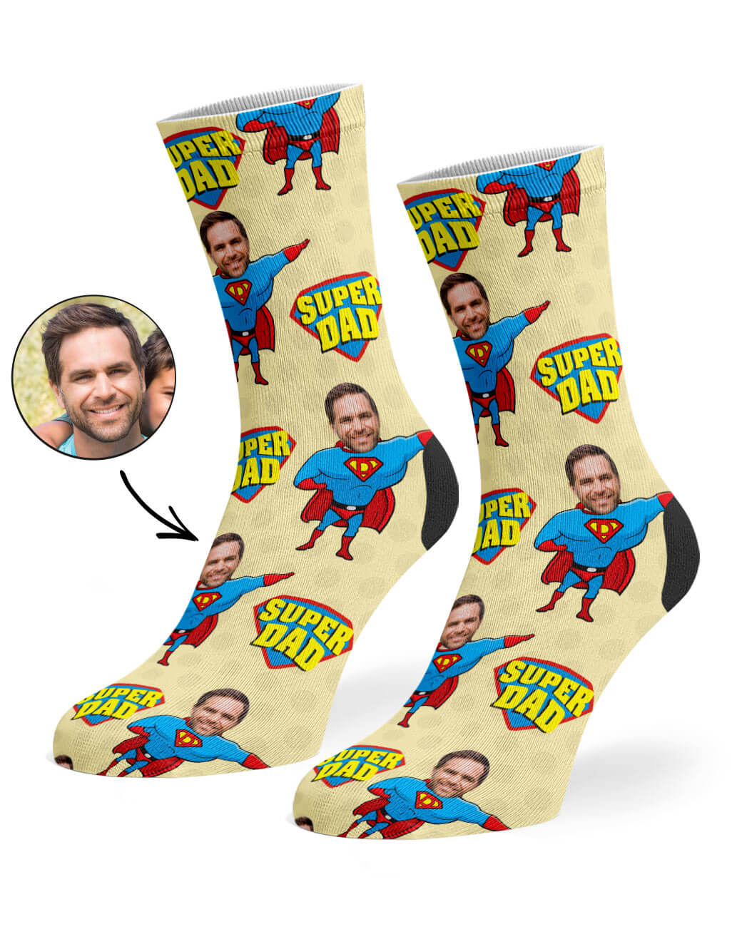 Super Hero Dad Custom Socks