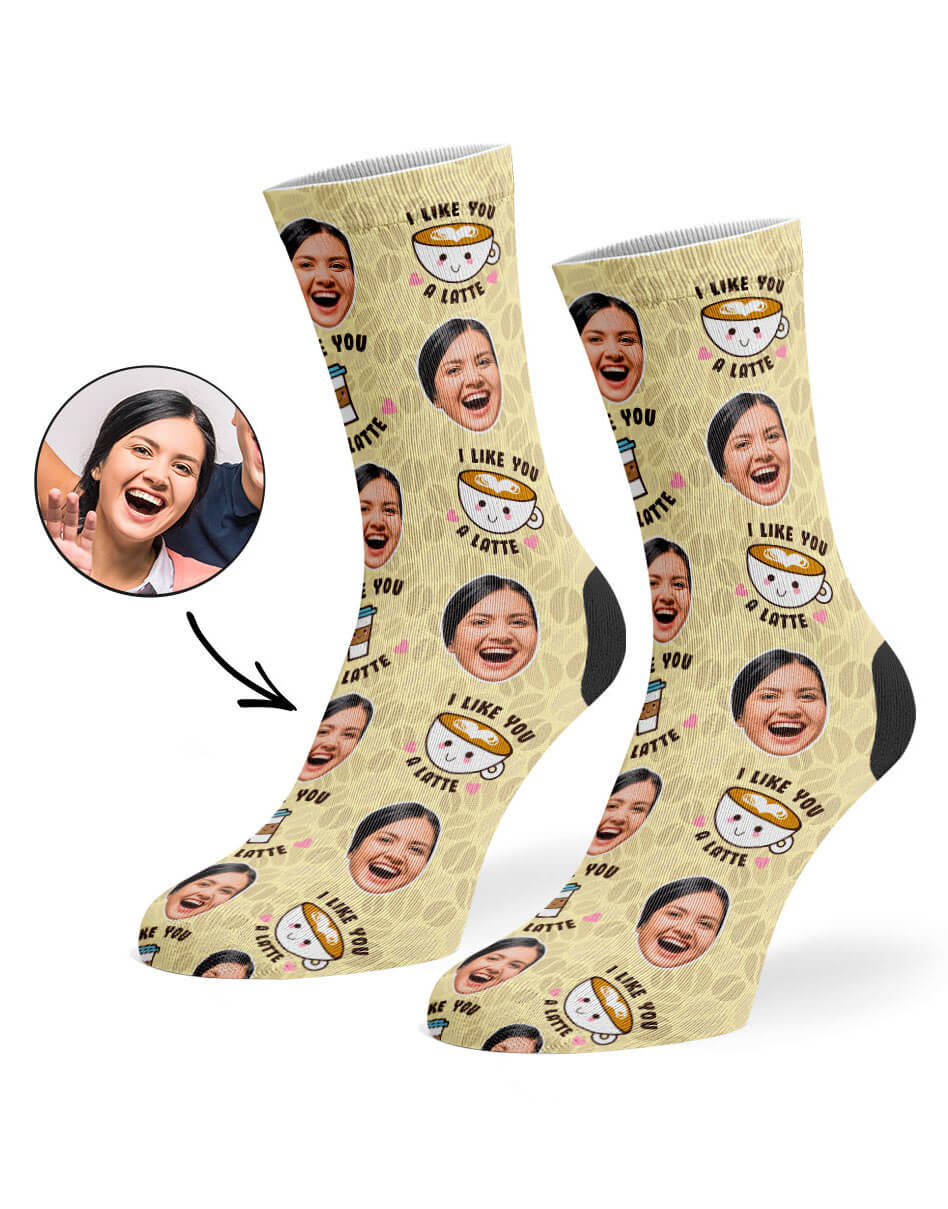 I Like You A Latte Custom Socks