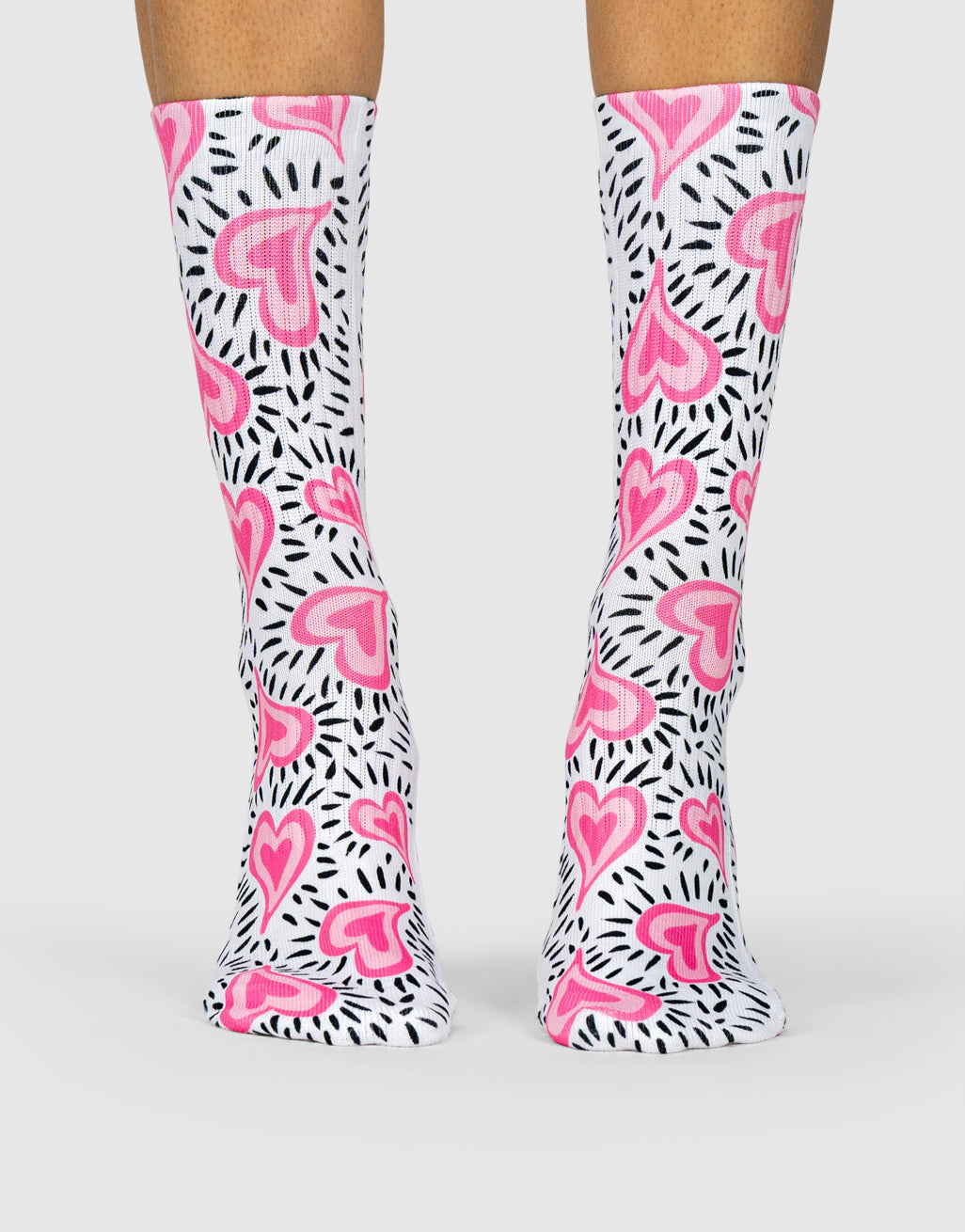 Retro Pink Hearts Socks