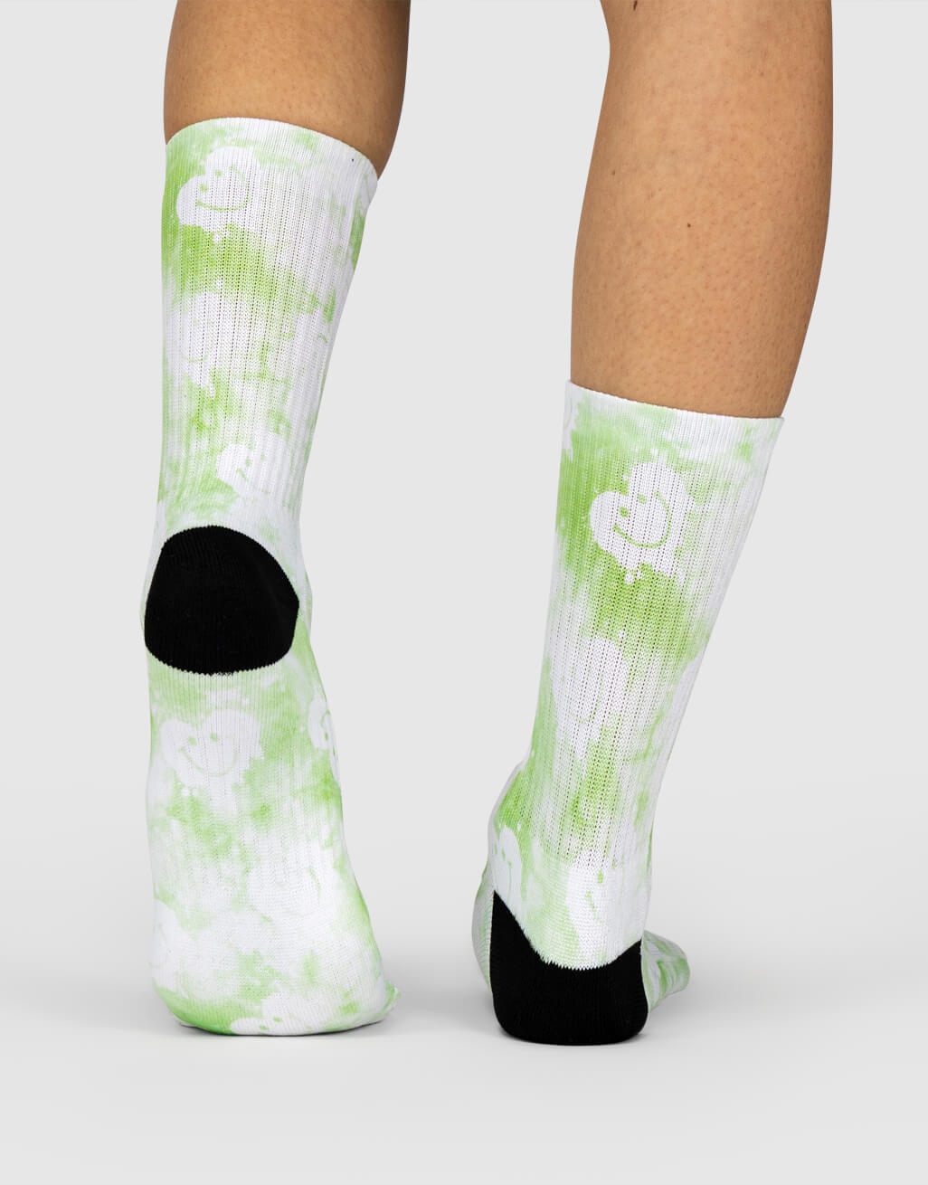Green Smiley Tie Dye Socks