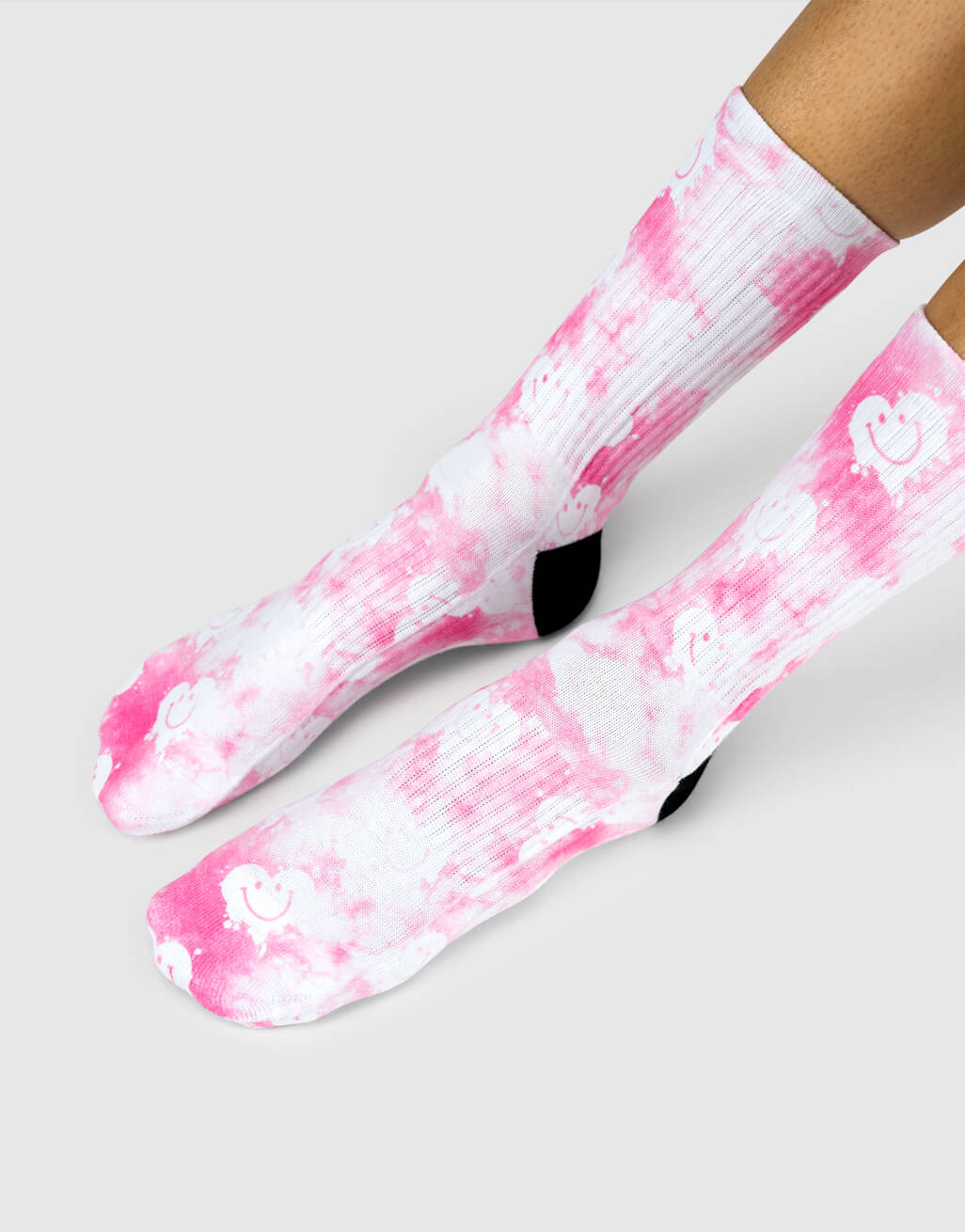 Pink Smiley Tie Dye Socks