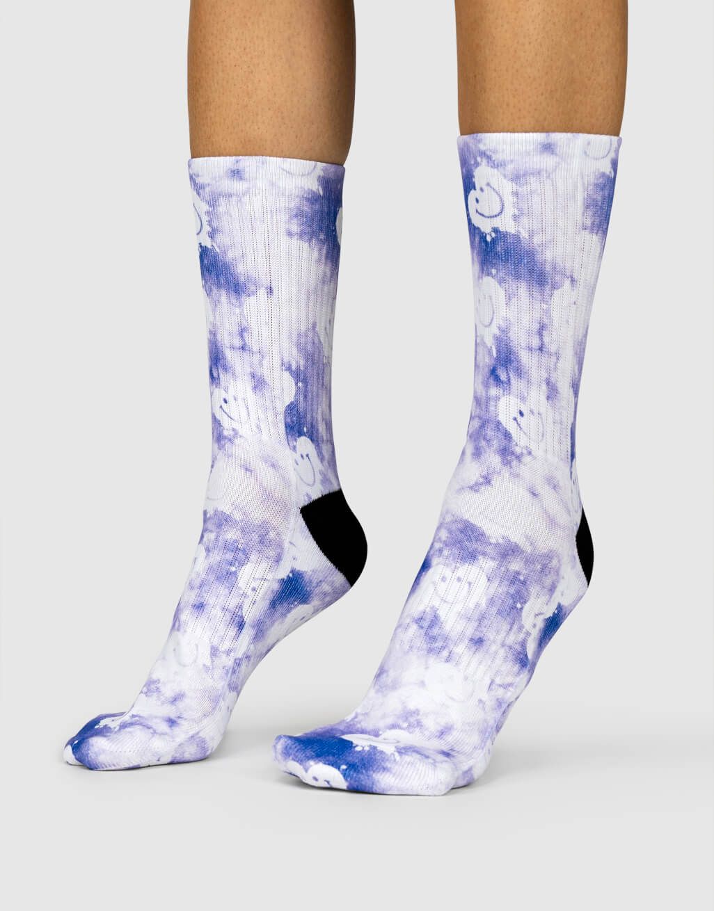 Purple Smiley Tie Dye Socks