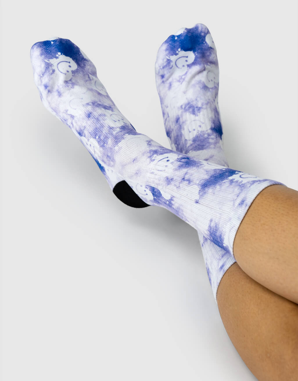 Purple Smiley Tie Dye Socks