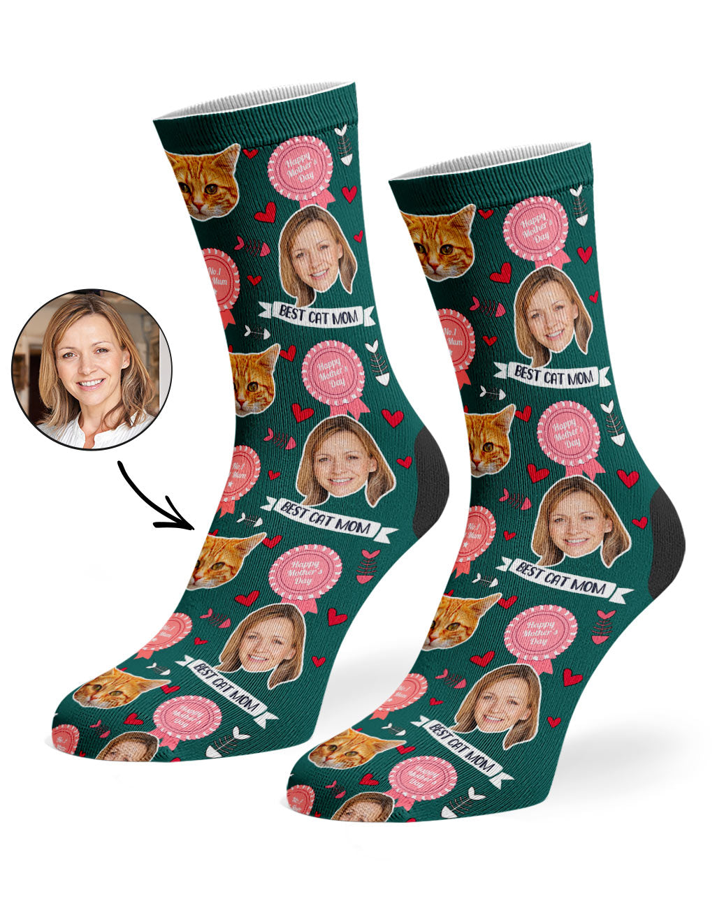 Best Cat Mom Custom Socks