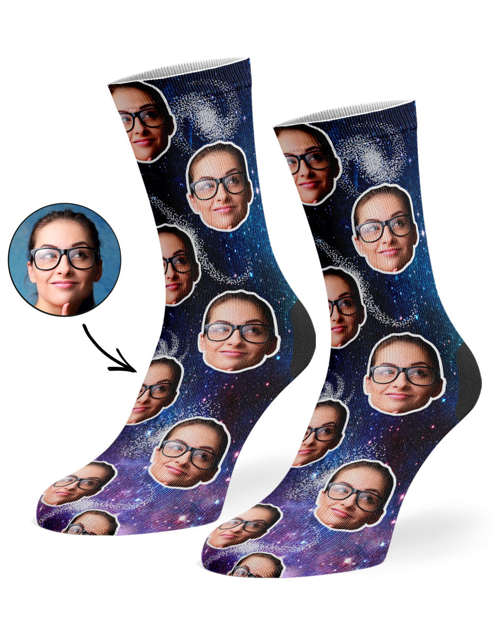 Face Galaxy Custom Socks