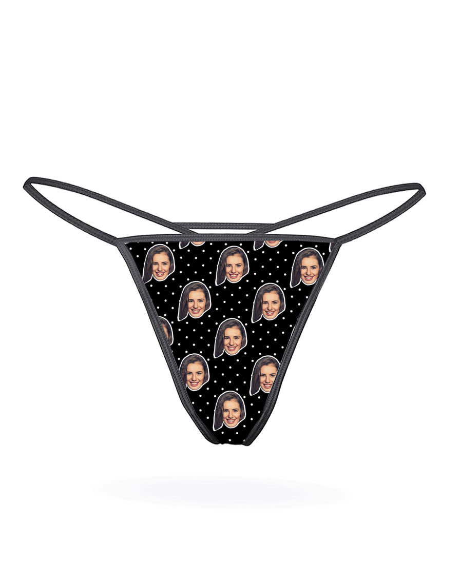 Polka Girl Face Custom Thong