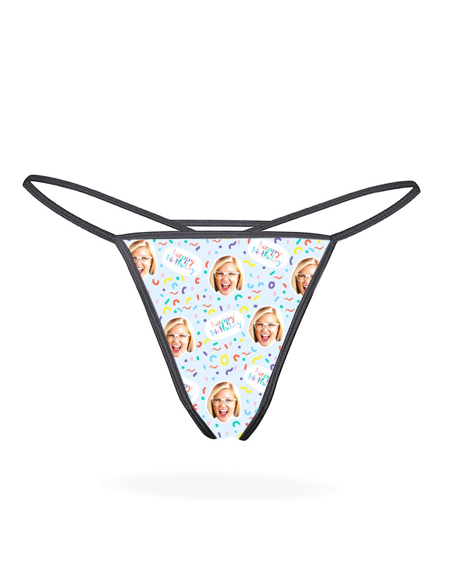 Happy Birthday Custom Thong