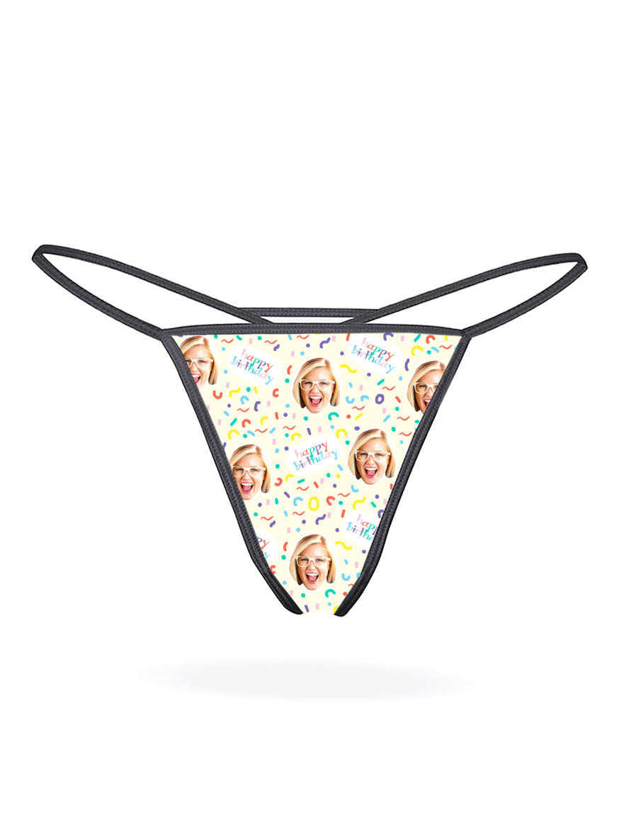 Happy Birthday Custom Thong