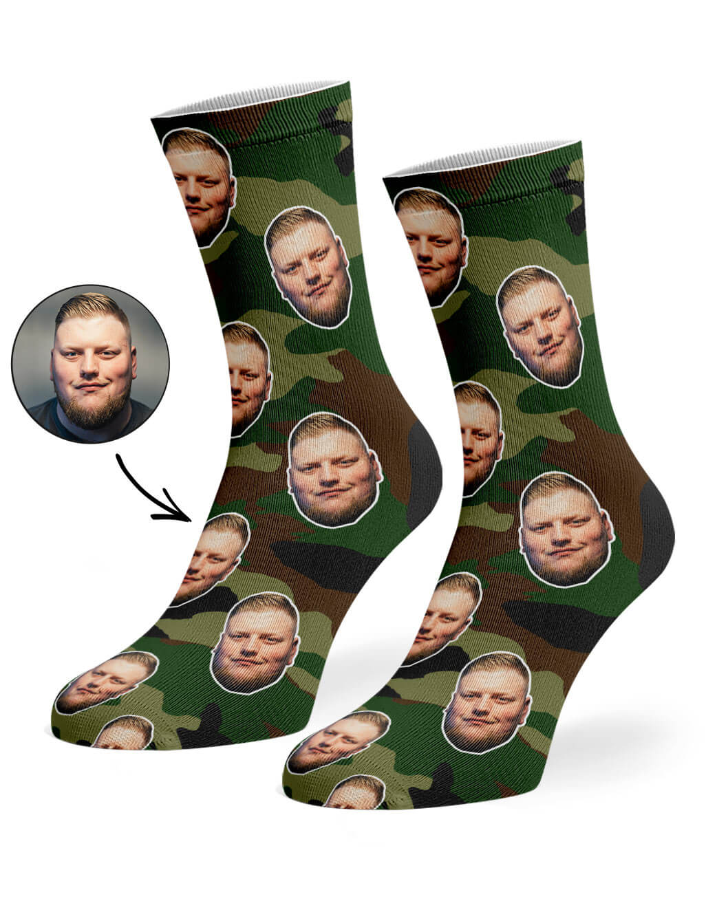 Camo Face Custom Socks