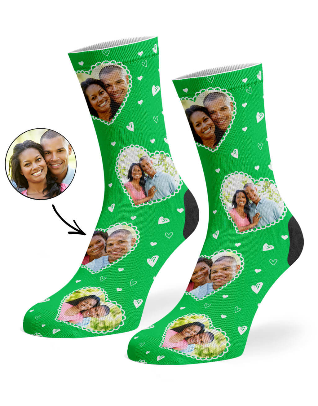 Cute Heart Collage Custom Socks