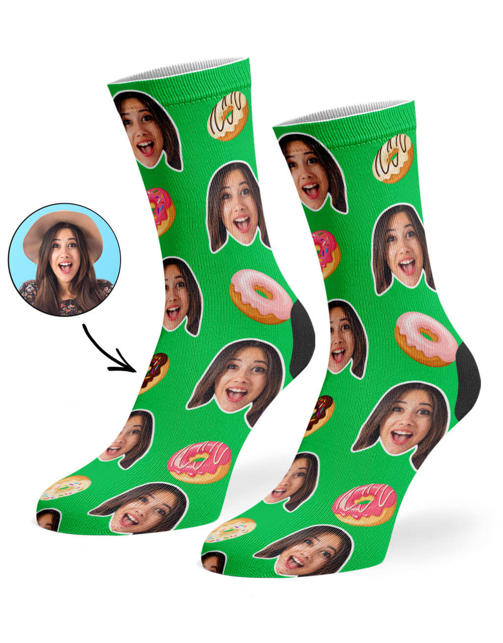 Donut Face Custom Socks