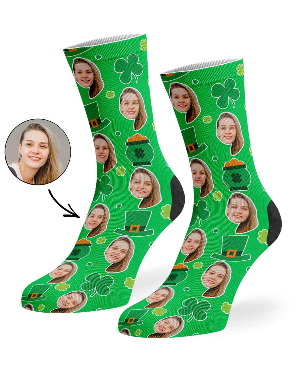 Luck of the Irish Face Custom Socks